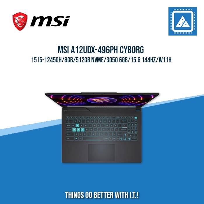 MSI A12UDX-496PH CYBORG 15 I5-12450H/8GB/512GB NVME/3050 6GB | BEST FOR GAMING AND AUTOCAD LAPTOP