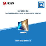 MSI PRO MP341CQW 34" ULTRA WIDE QHD LED CURVED MONITOR 100Z W/ SPKR WLMNT (DP, 2XHDMI) WHITE