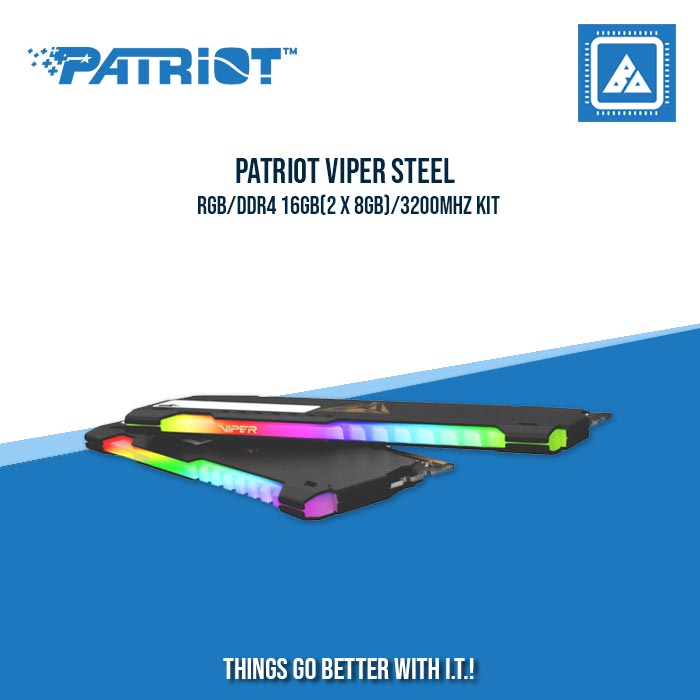 PATRIOT VIPER STEEL RGB DDR4 16GB (2 X 8GB) 3200MHZ KIT – BlueArm