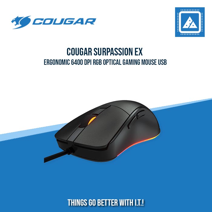 COUGAR SURPASSION EX ERGONOMIC 6400 DPI RGB OPTICAL GAMING MOUSE USB