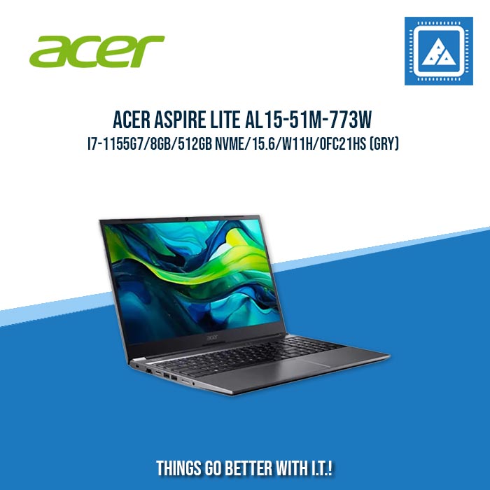 ACER ASPIRE LITE AL15-51M-773W I7-1155G7/8GB/512GB NVME | BEST FOR STUDENTS AND FREELANCERS LAPTOP