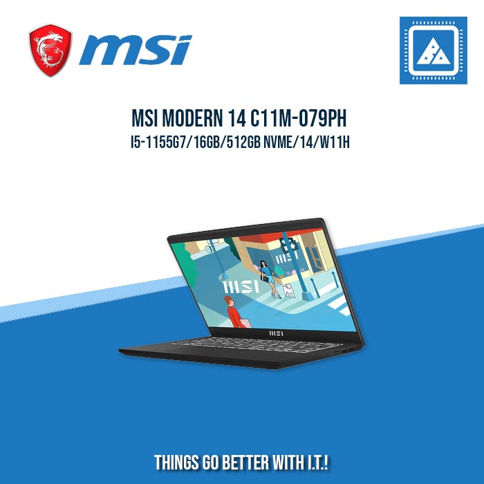 MSI MODERN 14 C11M-079PH I5-1155G7/16GB/512GB NVME | BEST FOR STUDENTS AND FREELANCERS LAPTOP