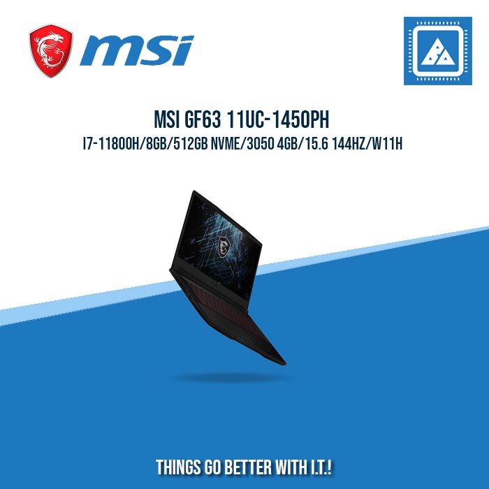 MSI GF63 11UC-1450PH I7-11800H/8GB/512GB NVME/3050 4GB | BEST FOR GAMING AND AUTOCAD LAPTOP