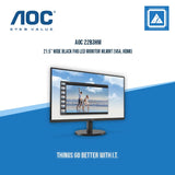 AOC 22B3HM 21.5" WIDE BLACK FHD LED MONITOR WLMNT (VGA, HDMI)