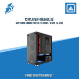 1STPLAYER FIREBASE X2 MID-TOWER GAMING CASE W/ TG-PANEL/ M-ATX (BLACK)