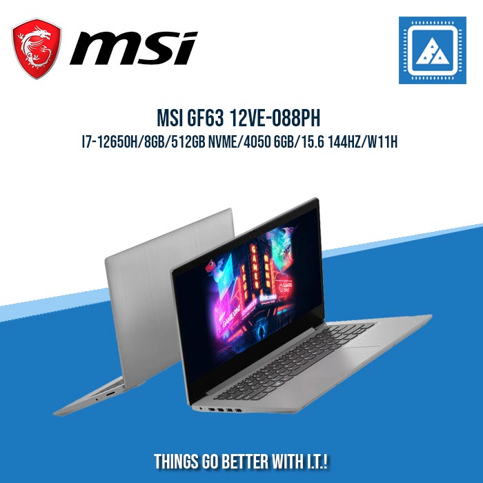 MSI GF63 12VE-088PH I7-12650H/8GB/512GB NVME/4050 6GB | BEST FOR GAMING AND AUTOCAD LAPTOP