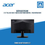 ACER MONITOR KA222Q 21.5" LED HBI VGA HDMI