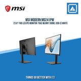 MSI MODERN MD241PW 23.8" FHD LED IPS MONITOR 75HZ WLMNT (HDMI, USB-C) WHITE