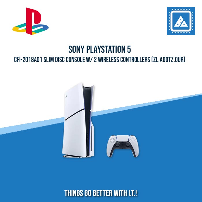 SONY PLAYSTATION 5 CFI-2018A01 SLIM DISC CONSOLE W/ 2 WIRELESS CONTROLLERS (ZL.A00TZ.0UR)