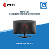 MSI OPTIX G321C 31.5" FHD LED CURVED GAMING MONITOR 165HZ WLMNT (DP, 2XHDMI)