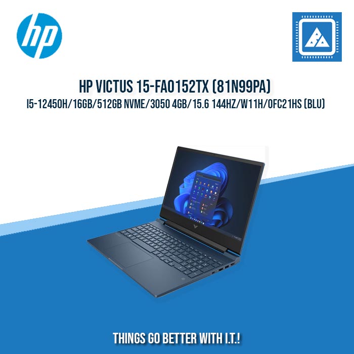 HP VICTUS 15-FA0152TX (81N99PA) I5-12450H/16GB/512GB NVME/3050 4GB | BEST FOR GAMING AND AUTOCAD LAPTOP