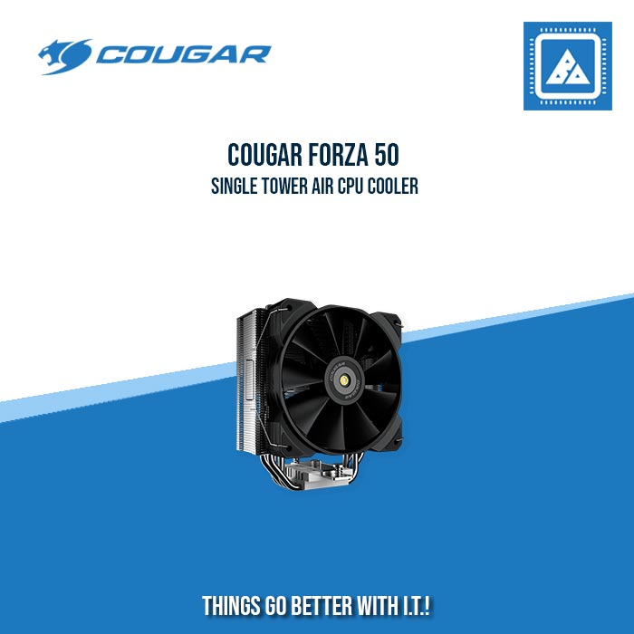 COUGAR FORZA 50 SINGLE TOWER AIR CPU COOLER W/1*MHP120 FAN /4-HEAT-PIPES/AMD+INTEL (BLACK)