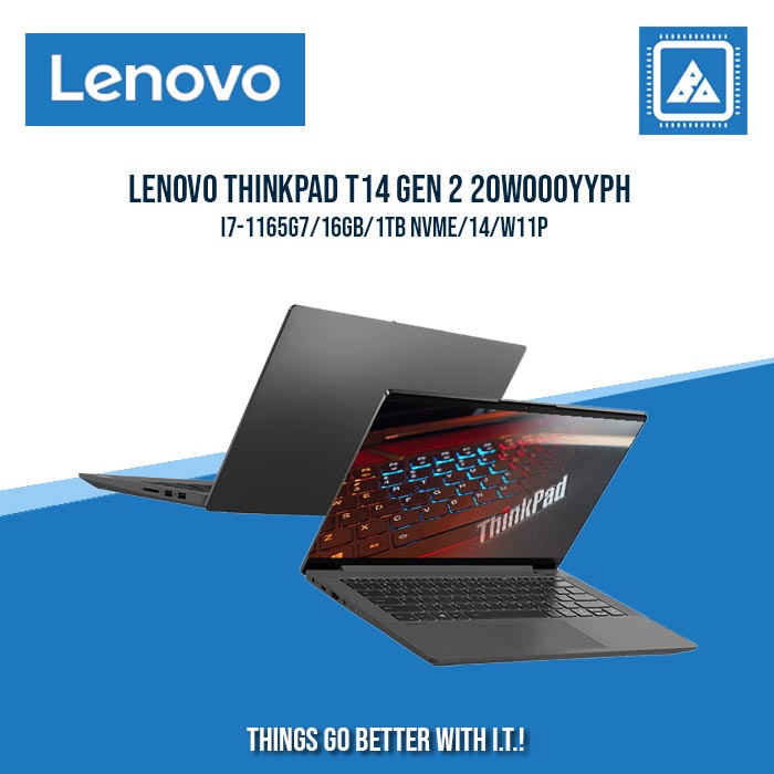 LENOVO THINKPAD T14 GEN 2 20W000YYPH I7-1165G7/16GB/1TB NVME | BEST FOR GAMING AND AUTOCAD LAPTOP