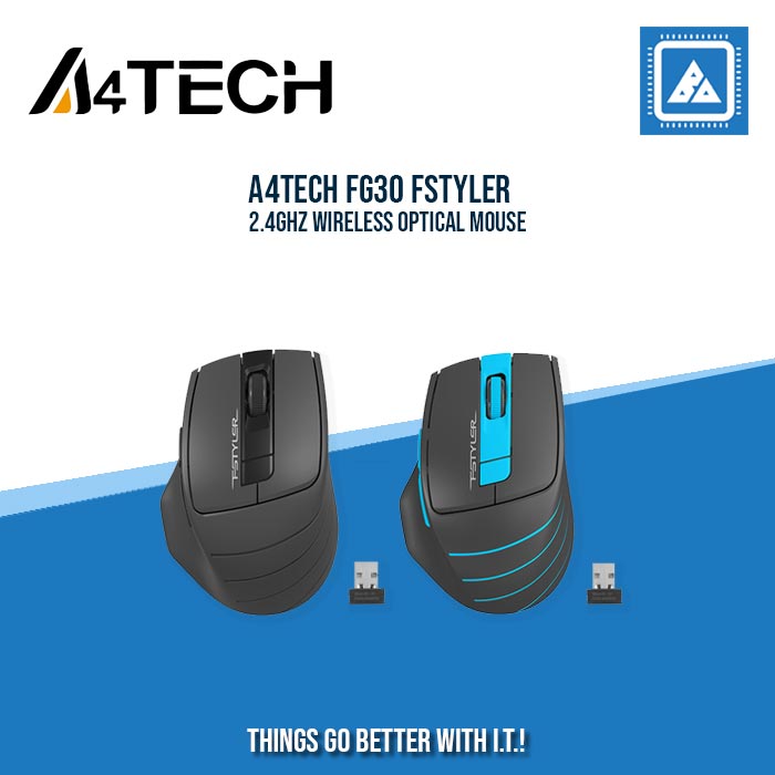 A4TECH FG30 FSTYLER 2.4GHZ WIRELESS OPTICAL MOUSE (BLUE)