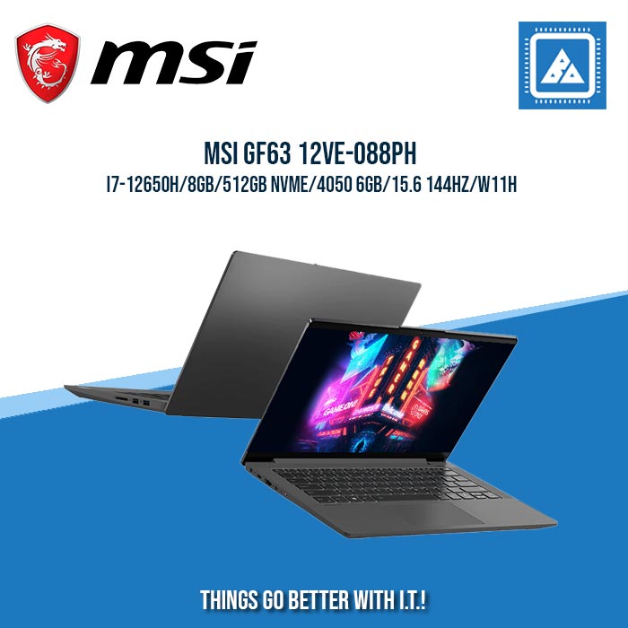 MSI GF63 12VE-088PH I7-12650H/8GB/512GB NVME/4050 6GB | BEST FOR GAMING AND AUTOCAD LAPTOP