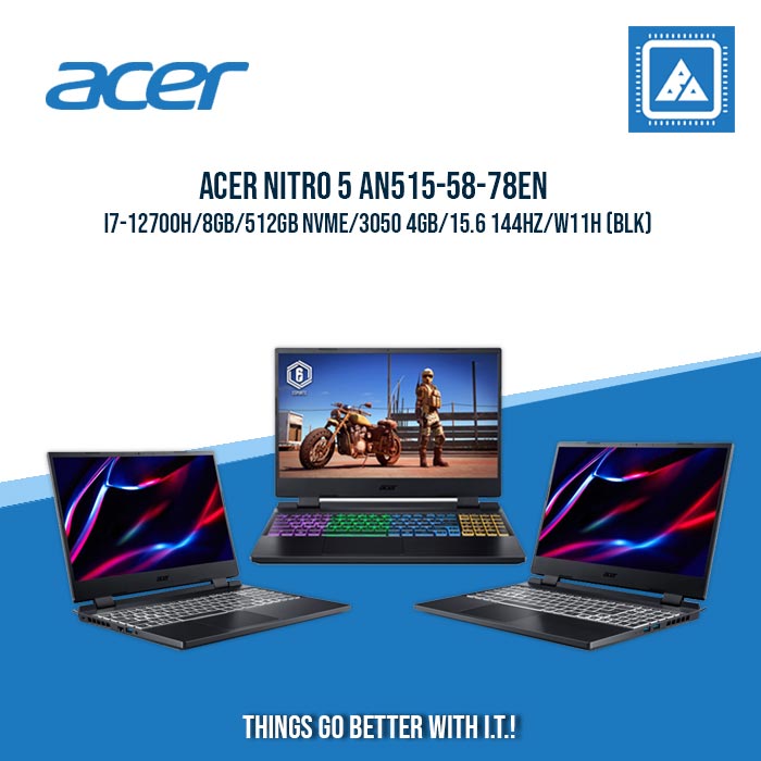 ACER NITRO 5 AN515-58-78EN I7-12700H/8GB/512GB NVME/3050 4GB | BEST FOR GAMING AND AUTOCAD LAPTOP