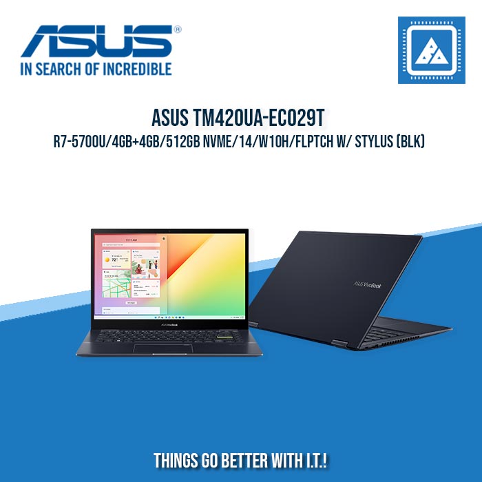 ASUS TM420UA-EC029T R7-5700U/4GB+4GB/512GB NVME | BEST FOR STUDENTS AND FREELANCERS LAPTOP