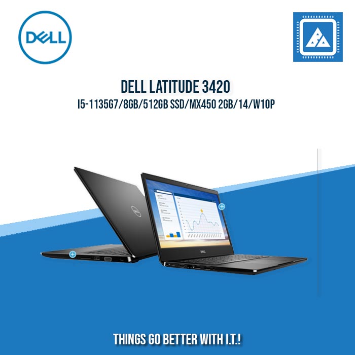 DELL LATITUDE 3420 I5-1135G7/8GB/512GB SSD/MX450 2GB/14/W10P | BEST FOR ENTERPRISES AND CORPORATES LAPTOP
