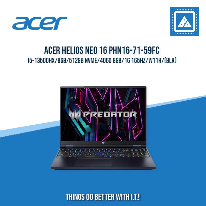 ACER HELIOS NEO 16 PHN16-71-59FC I5-13500HX/8GB/512GB NVME/4060 8GB | BEST FOR GAMING AND AUTOCAD LAPTOP