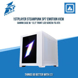 1STPLAYER STEAMPUNK SP7 EMOTION VIEW GAMING CASE W/ 13.3" FRONT LCD-SCREEN/TG/ATX
