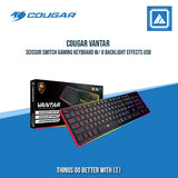 COUGAR VANTAR SCISSOR SWITCH GAMING KEYBOARD W/ 8 BACKLIGHT EFFECTS USB