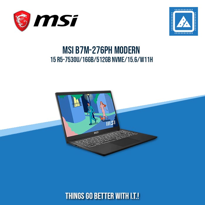 MSI B7M-276PH MODERN 15 R5-7530U/16GB/512GB NVME | BEST FOR STUDENTS AND FREELANCERS LAPTOP