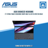 ASUS ZENBOOK PRO UX8402ZE-M3050WS I7-12700H/16GB/512GB NVME/3050TI 4GB | BEST FOR GAMING AND AUTOCAD LAPTOP