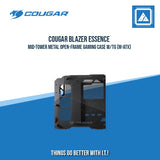 COUGAR BLAZER ESSENCE MID-TOWER METAL OPEN-FRAME GAMING CASE W/TG (M-ATX)