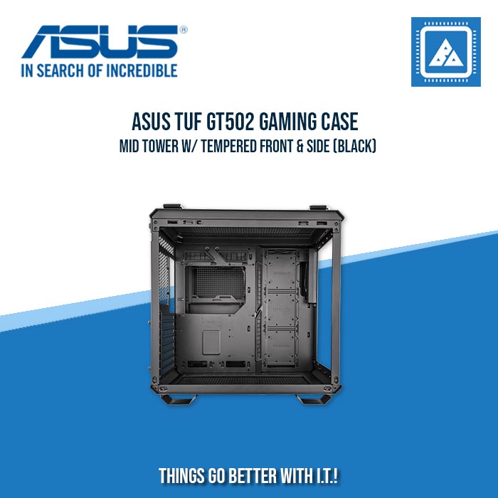 ASUS TUF GT502 GAMING CASE MID TOWER W/ TEMPERED FRONT & SIDE (BLACK)