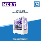 NZXT H5 ELITE MID TOWER CASE W/ TEMPERED GLASS (WHITE/BLACK)