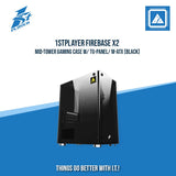 1STPLAYER FIREBASE X2 MID-TOWER GAMING CASE W/ TG-PANEL/ M-ATX (BLACK)