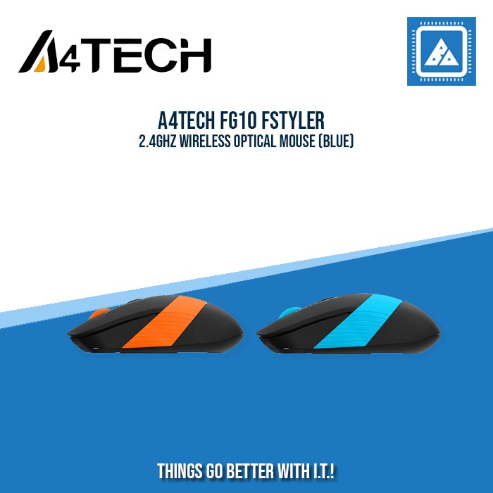 A4TECH FG10 FSTYLER 2.4GHZ WIRELESS OPTICAL MOUSE (BLUE)