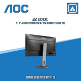AOC U32N3C 31.5" 4K UHD IPS MONITOR W/ SPK WLMNT (2XHDMI, DP)