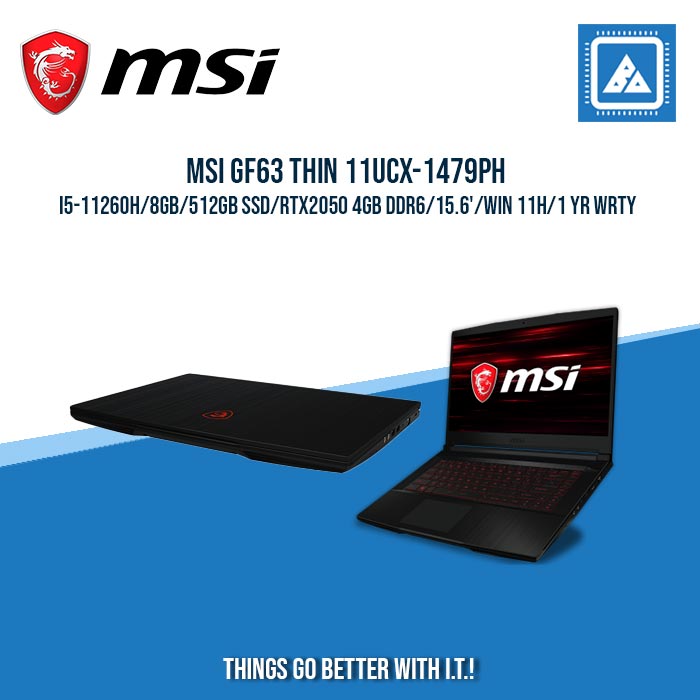 MSI GF63 THIN 11UCX-1479PH i5-11260H/8GB/512GB SSD/RTX2050 4GB DDR6 | BEST FOR GAMING AND AUTOCAD LAPTOP