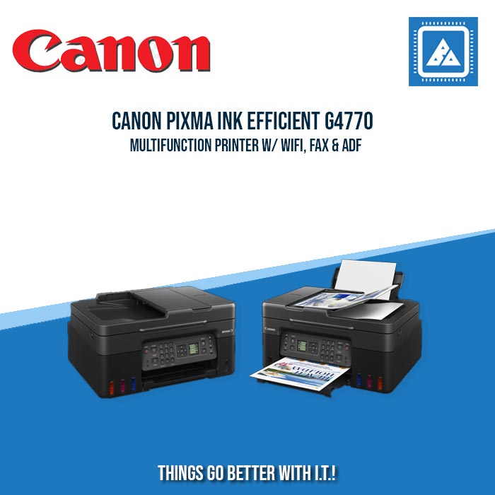 CANON PIXMA INK EFFICIENT G4770 MULTIFUNCTION PRINTER W/ WIFI, FAX & ADF