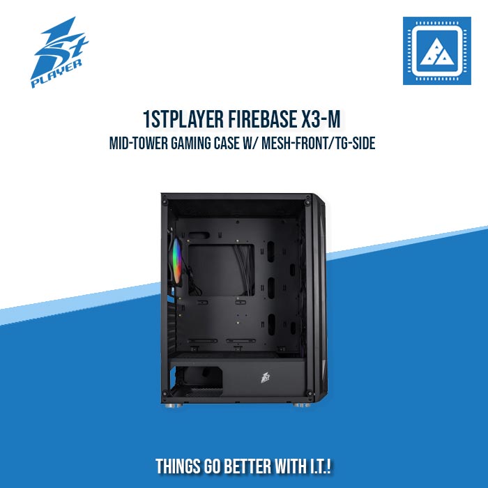 1STPLAYER FIREBASE X3-M MID-TOWER GAMING CASE W/ MESH-FRONT/TG-SIDE/ M-ATX
