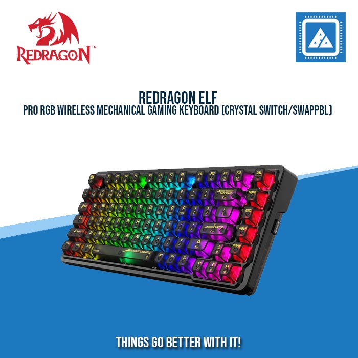 REDRAGON ELF PRO RGB WIRELESS MECHANICAL GAMING KEYBOARD (CRYSTAL SWIT –  BlueArm Computer Store