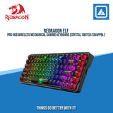 REDRAGON ELF PRO RGB WIRELESS MECHANICAL GAMING KEYBOARD (CRYSTAL SWITCH/SWAPPBL) CRYSTAL BLACK