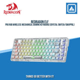 REDRAGON ELF PRO RGB WIRELESS MECHANICAL GAMING KEYBOARD (CRYSTAL SWITCH/SWAPPBL) CRYSTAL WHITE