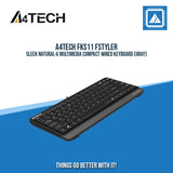 A4TECH FKS11 FSTYLER SLEEK NATURAL-A MULTIMEDIA COMPACT WIRED KEYBOARD (GRAY)