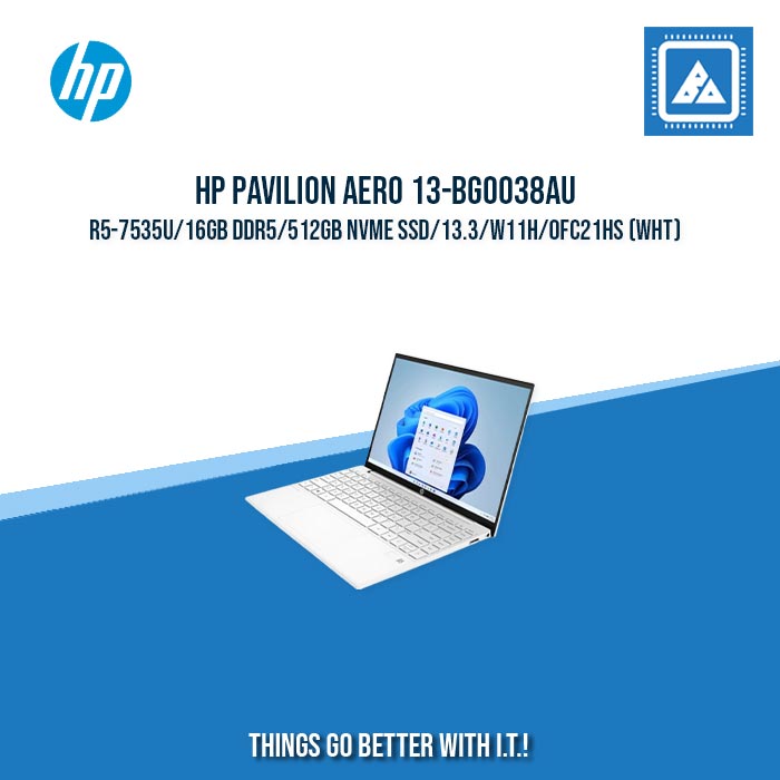 HP PAVILION AERO 13-BG0038AU R5-7535U/16GB DDR5/512GB NVME SSD | BEST FOR STUDENT AND FREELANCER LAPTOP