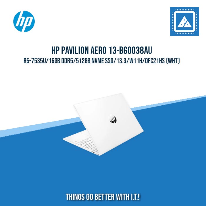 HP PAVILION AERO 13-BG0038AU R5-7535U/16GB DDR5/512GB NVME SSD | BEST FOR STUDENT AND FREELANCER LAPTOP