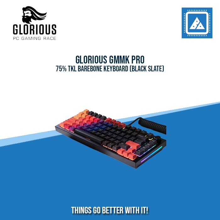 GLORIOUS GMMK PRO 75% TKL BAREBONE KEYBOARD (BLACK SLATE)