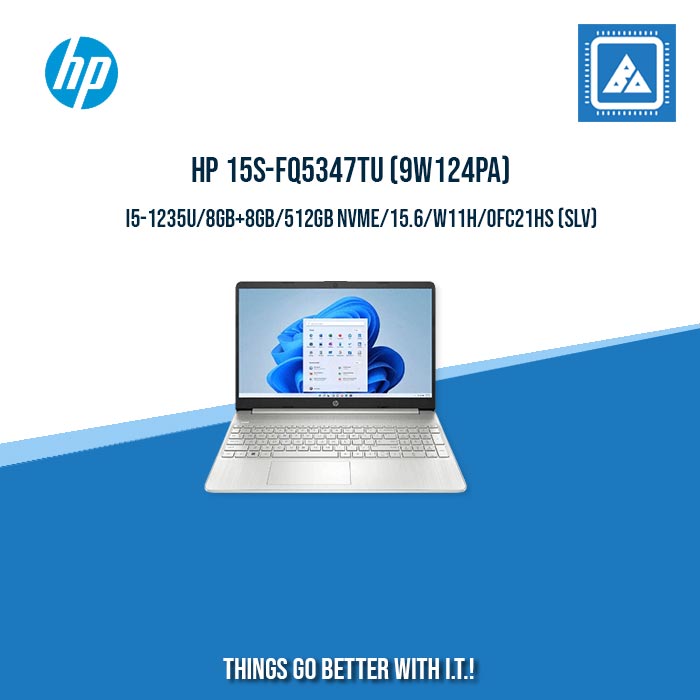 HP 15S-FQ5347TU (9W124PA) I5-1235U/8GB+8GB/512GB NVME/15.6/W11H/OFC21HS (SLV) |BEST FOR STUDENTS|