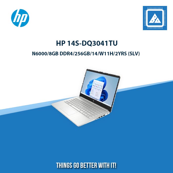 HP 14S-DQ3041TU N6000/8GB DDR4/256GB  BEST FOR STUDENT AND FREELANCERS LAPTOP