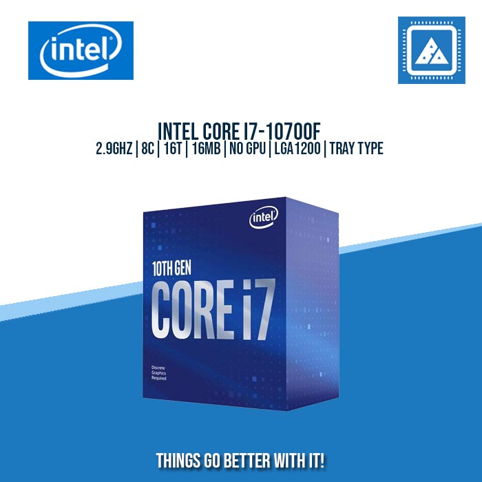 INTEL CORE I7-10700F 2.9GHZ|8C|16T|16MB|NO GPU|LGA1200|TRAY TYPE