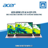 ACER ASPIRE LITE AL14-32P-37PL CORE 3-N355/8GB/512GB NVME | BEST FOR STUDENTS