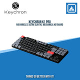 KEYCHRON K1 PRO RGB WIRELESS ULTRA SLIM TKL MECHANICAL KEYBOARD (BROWN SWITCH/SWAPPBL)