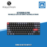 KEYCHRON K3 PRO RGB WIRELESS ULTRA SLIM COMPACT MECHANICAL KEYBOARD (BROWN SWITCH)