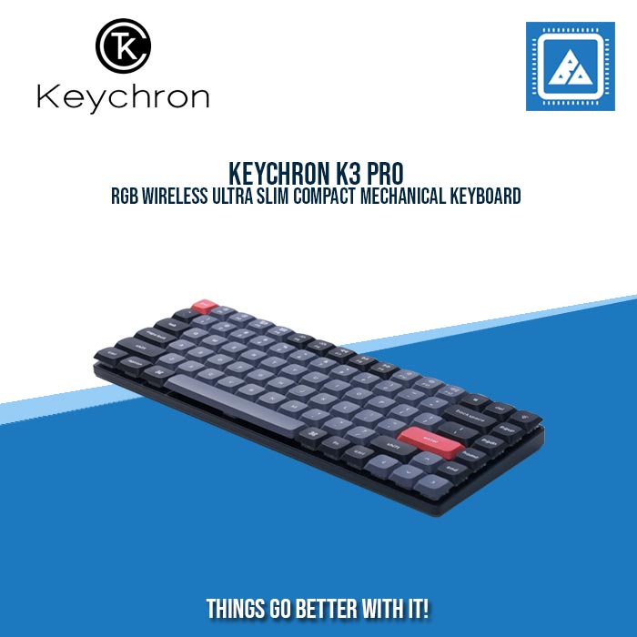KEYCHRON K3 PRO RGB WIRELESS ULTRA SLIM COMPACT MECHANICAL KEYBOARD (BROWN SWITCH)
